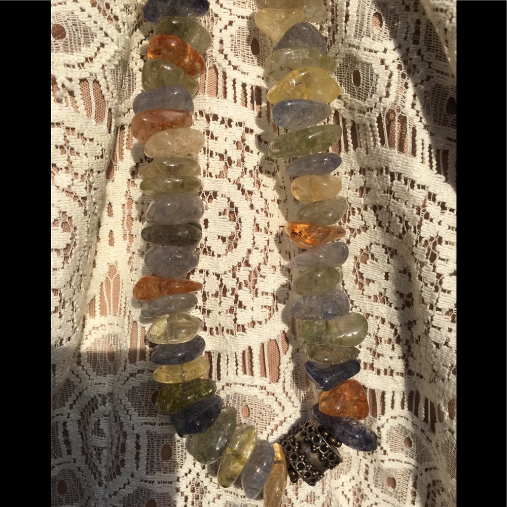 Multiple Colored Gemstone Necklace - image 8